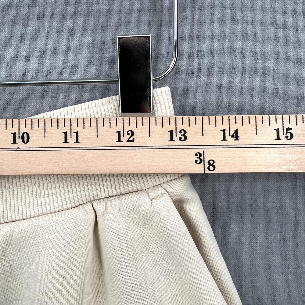 COS Sweat Shorts Women XS Cream Casual Fleece Raw Hem Casual Athleisure Lounge - Picture 11 of 15